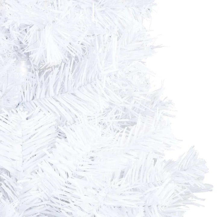 kunstigt juletræ med lys og kuglesæt 180 cm PVC hvid