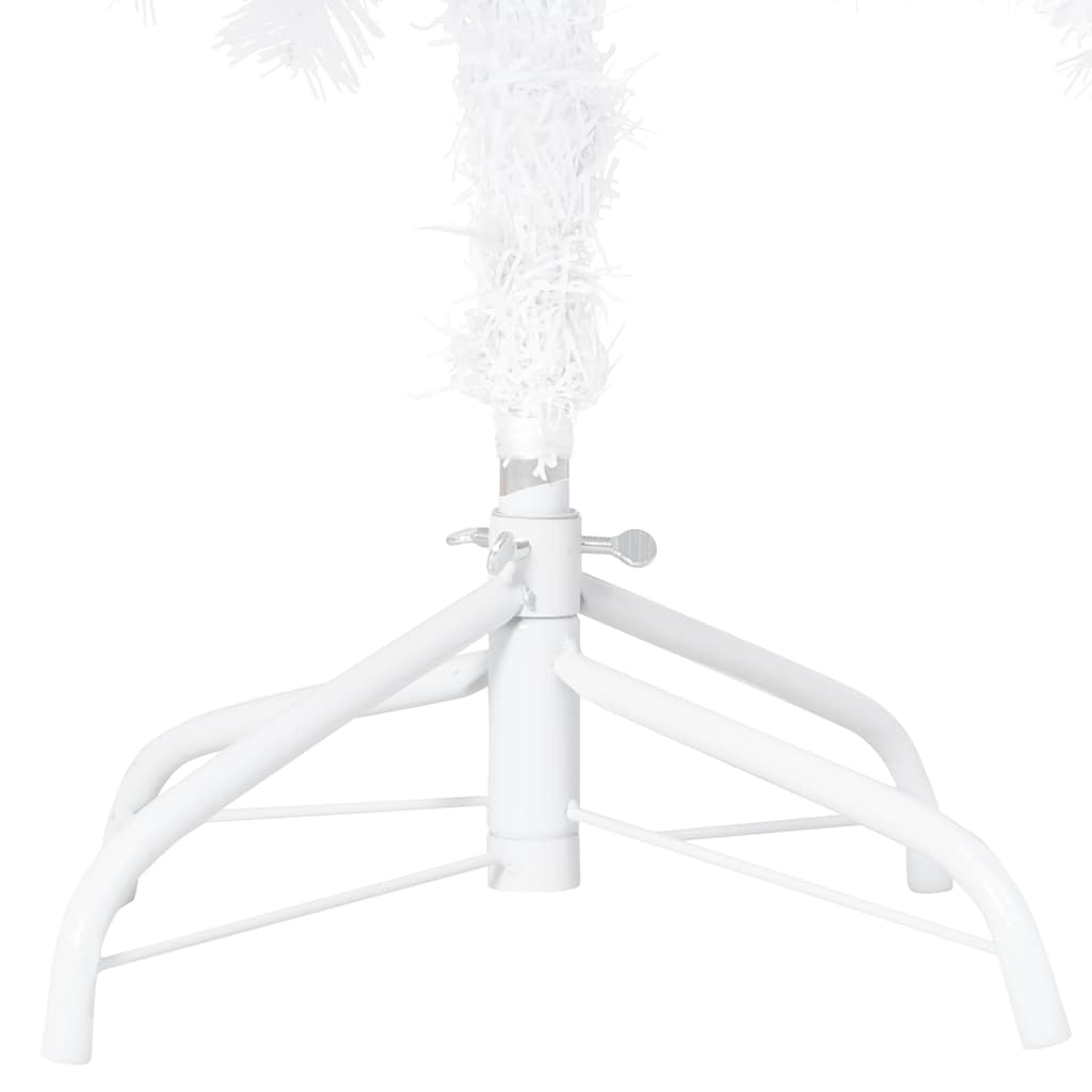 kunstigt juletræ med lys og kuglesæt 180 cm PVC hvid