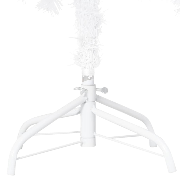 kunstigt juletræ med lys og kuglesæt 180 cm PVC hvid