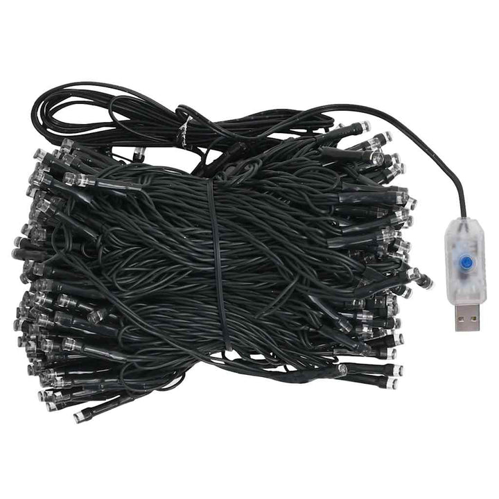 kunstigt juletræ med lys og kuglesæt 210 cm PVC hvid