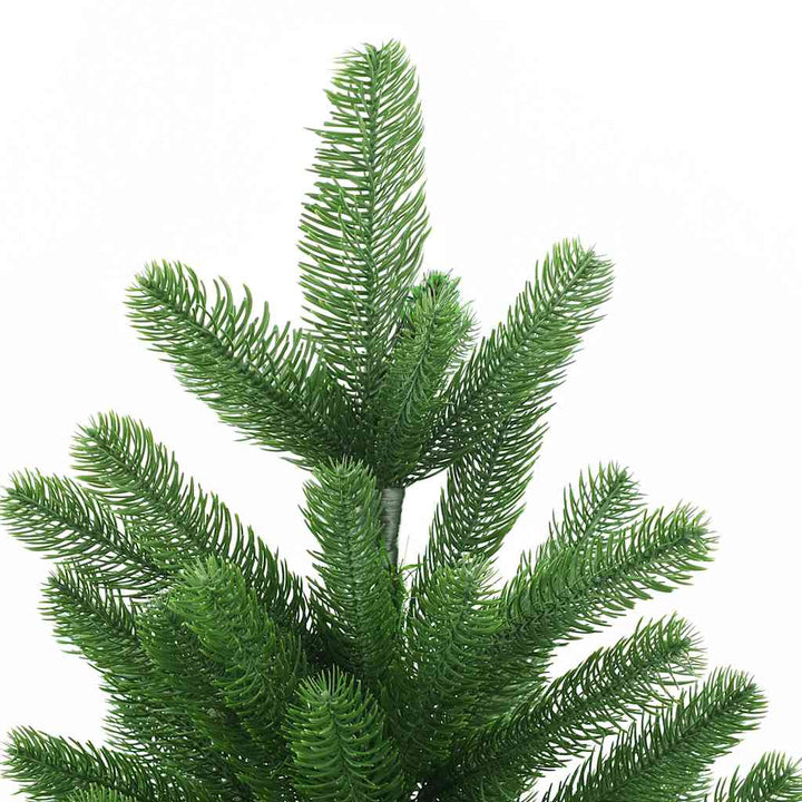 kunstigt juletræ med lys og kuglesæt 150 cm grøn