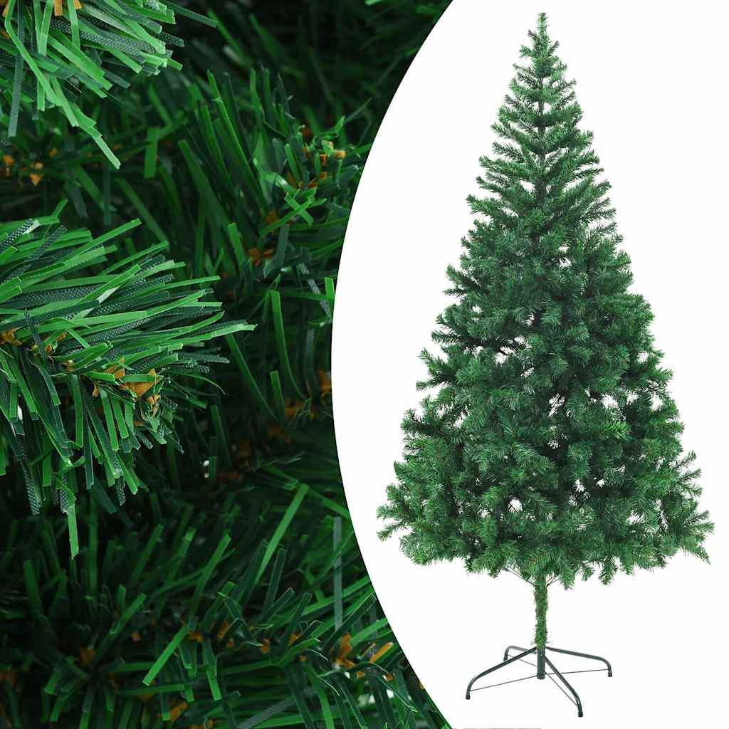 kunstigt juletræ med lys og kuglesæt 210 cm 910 grene