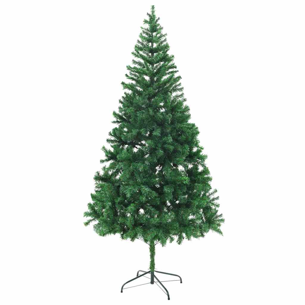 kunstigt juletræ med lys og kuglesæt 210 cm 910 grene