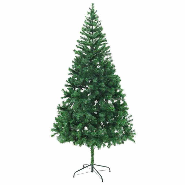 kunstigt juletræ med lys og kuglesæt 210 cm 910 grene