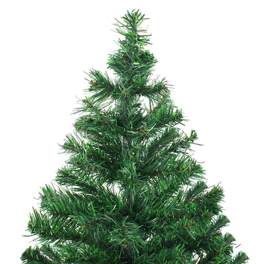 kunstigt juletræ med lys og kuglesæt 210 cm 910 grene