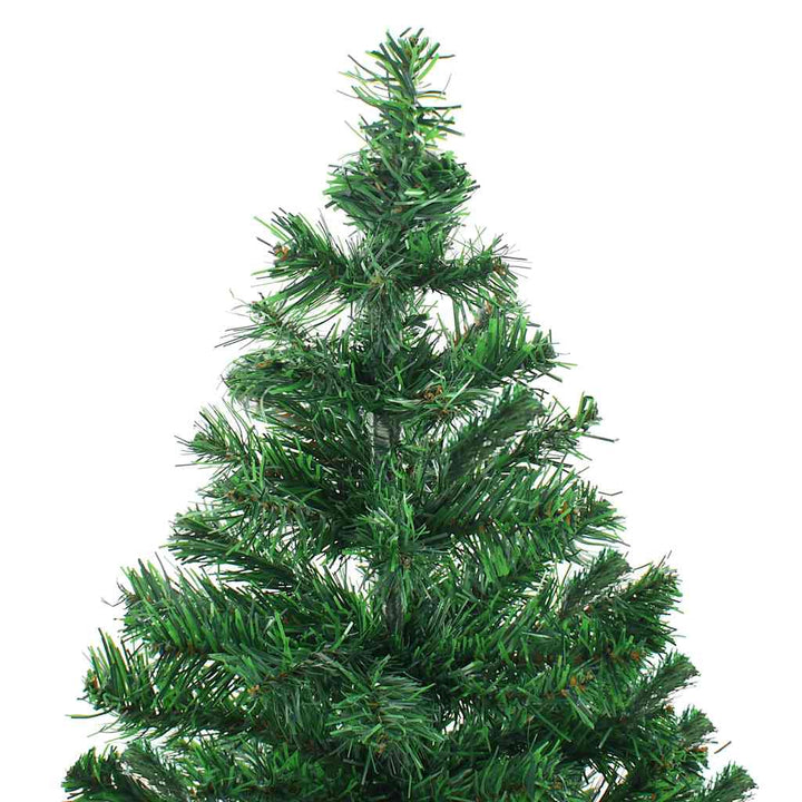 kunstigt juletræ med lys og kuglesæt 210 cm 910 grene