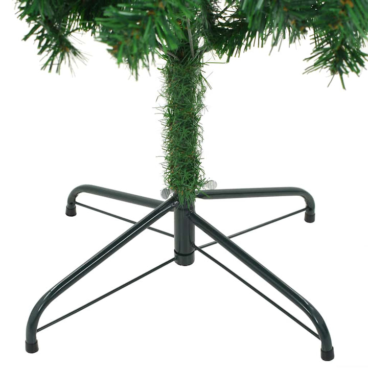 kunstigt juletræ med lys og kuglesæt 210 cm 910 grene