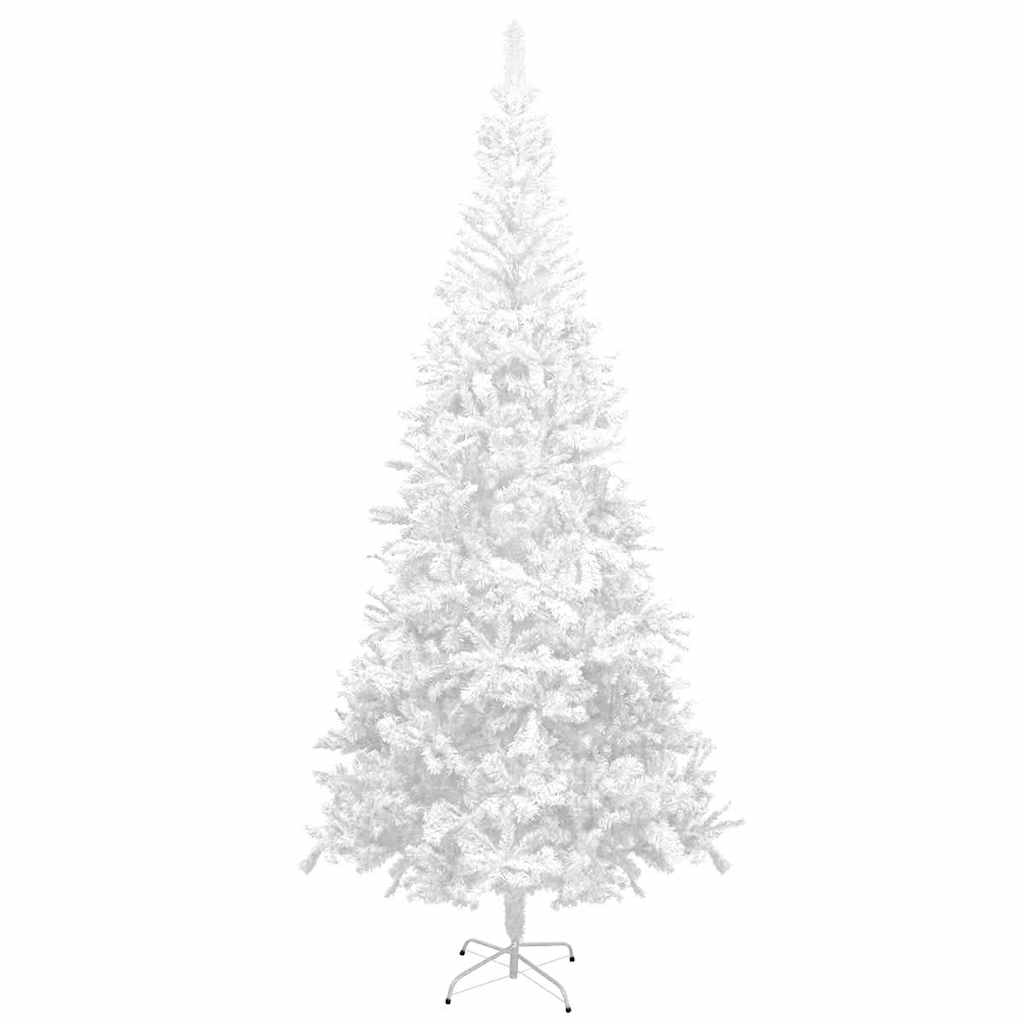 kunstigt juletræ med lys og kuglesæt 240 cm hvid