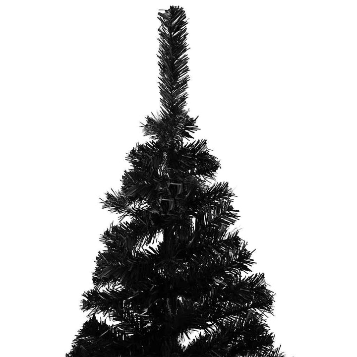 kunstigt juletræ med lys og kuglesæt 210 cm PVC sort