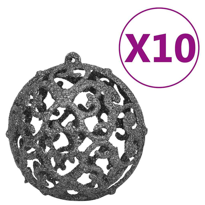 kunstigt juletræ med lys og kuglesæt 210 cm PVC sort