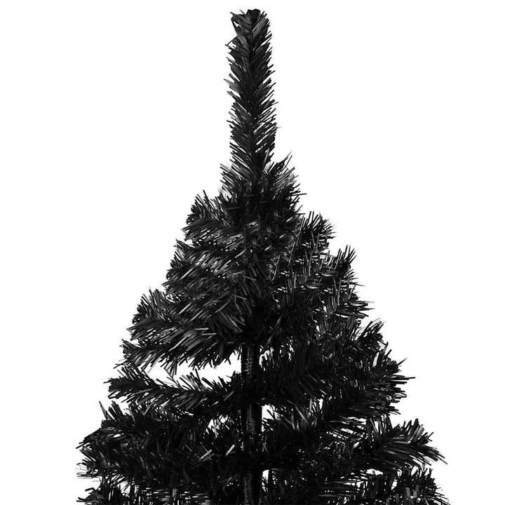 kunstigt juletræ med lys og kuglesæt 240 cm PVC sort
