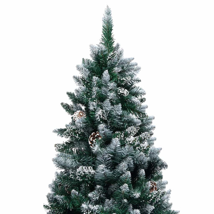 juletræ med lys + julekugler og grankogler 240 cm