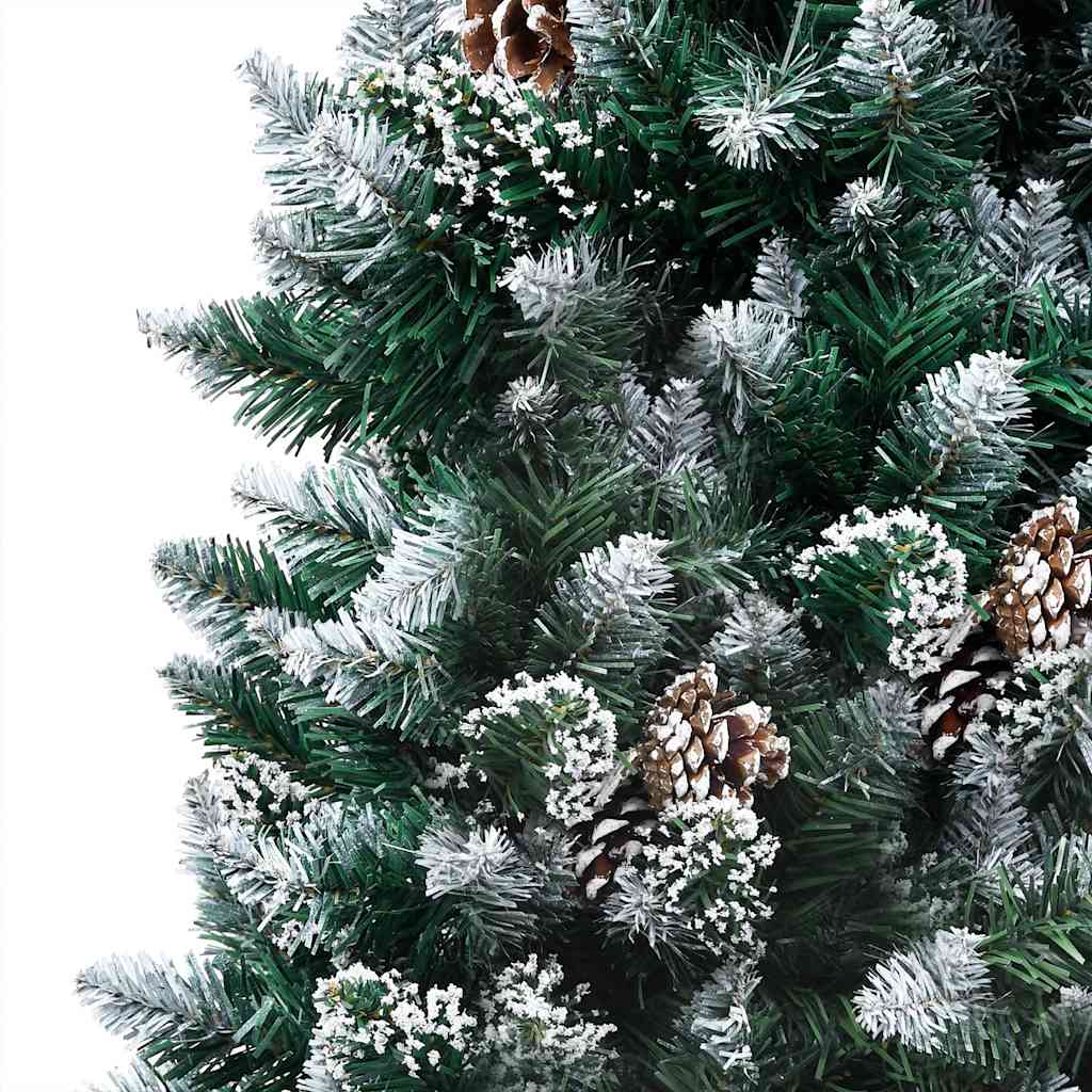 juletræ med lys + julekugler og grankogler 240 cm
