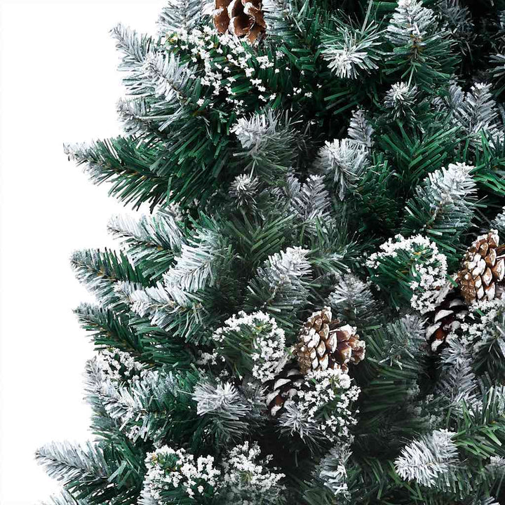 juletræ med lys + julekugler og grankogler 240 cm