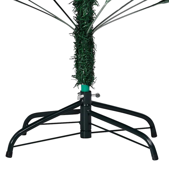 kunstigt juletræ med lys og kuglesæt 210 cm PVC grøn