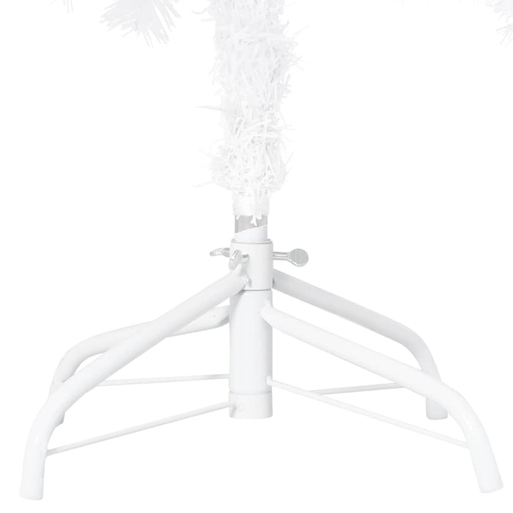 kunstigt juletræ med lys og kuglesæt 210 cm PVC hvid