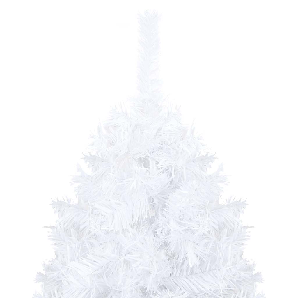 kunstigt juletræ med lys og kuglesæt 240 cm hvid
