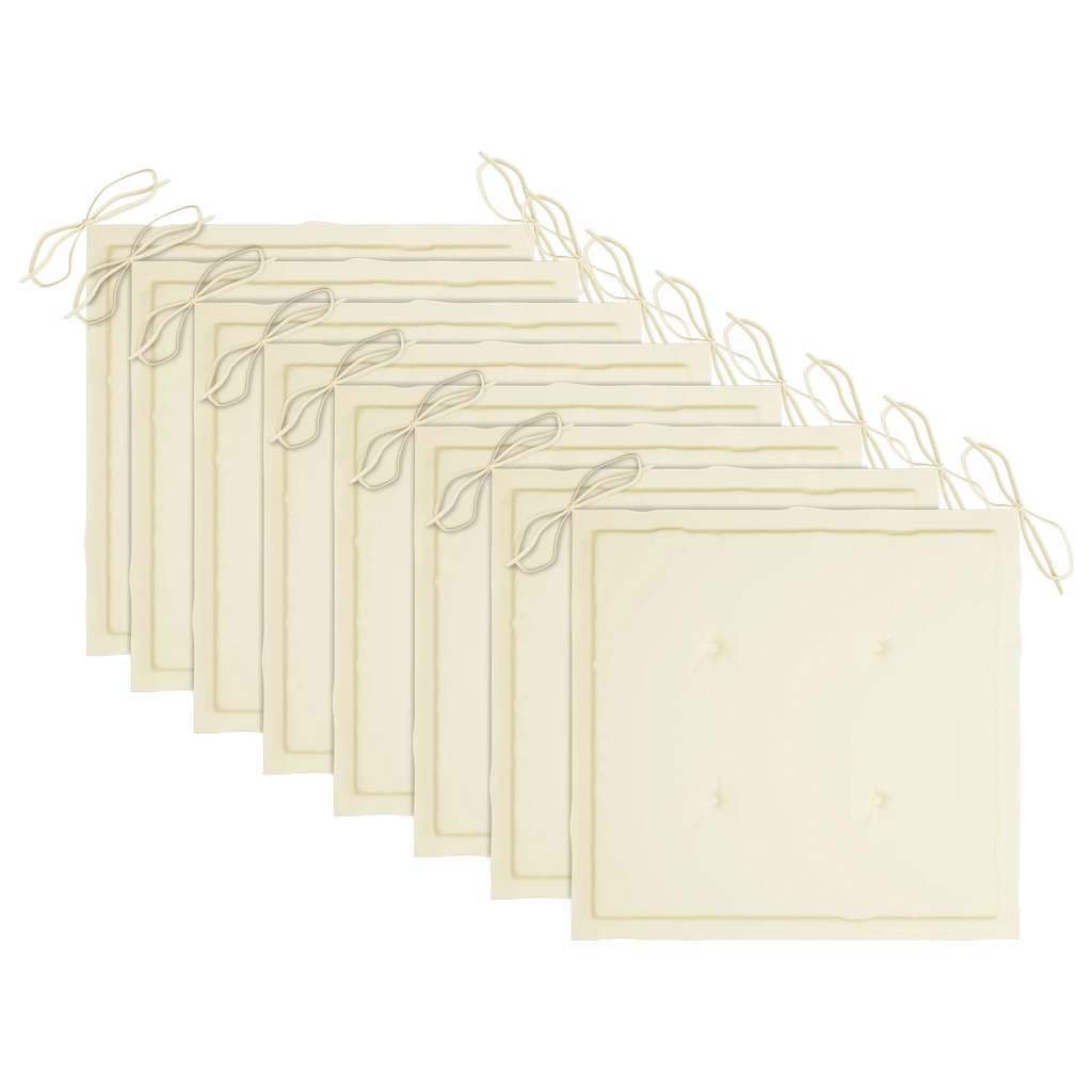 foldbare havestole 8 stk. med hynder massivt akacietræ