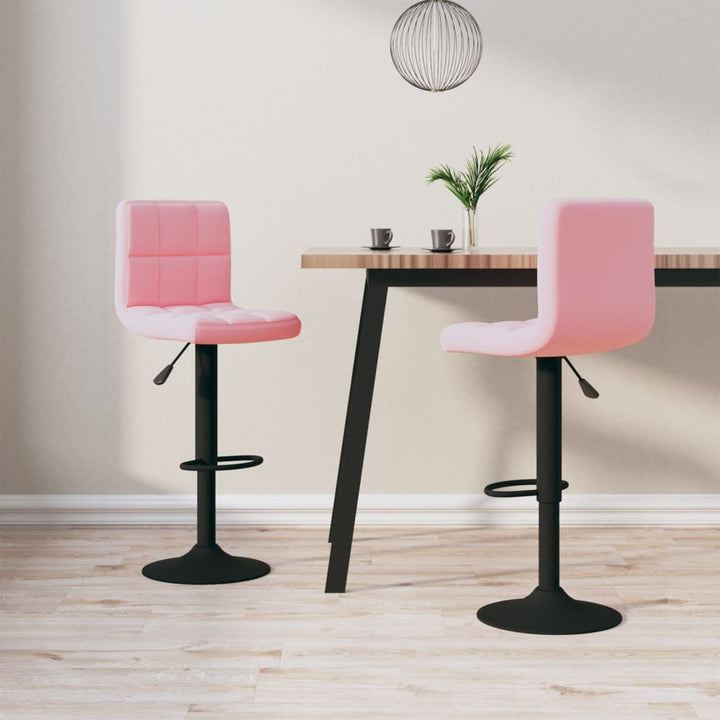 barstole 2 stk. fløjl pink