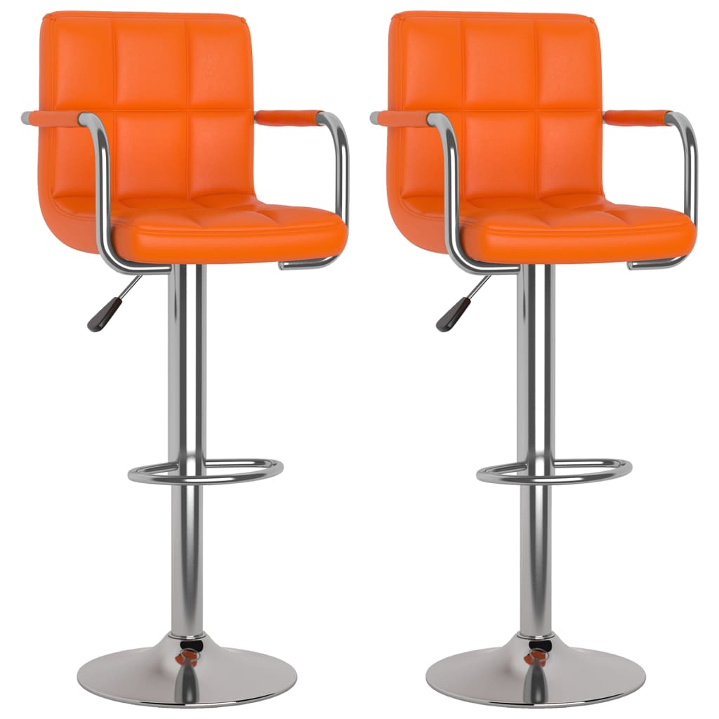 barstole 2 stk. kunstlæder orange