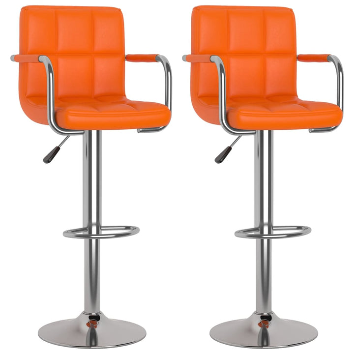 barstole 2 stk. kunstlæder orange