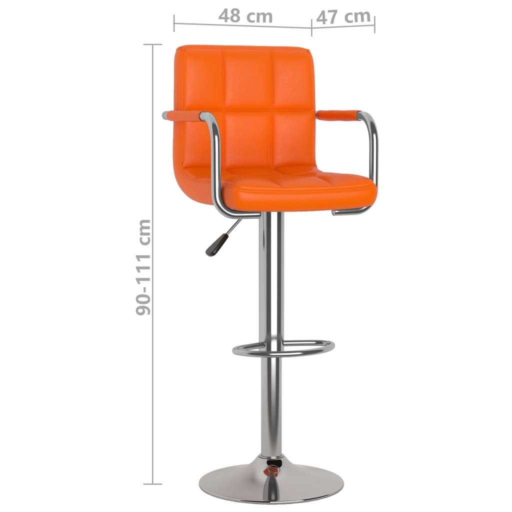 barstole 2 stk. kunstlæder orange