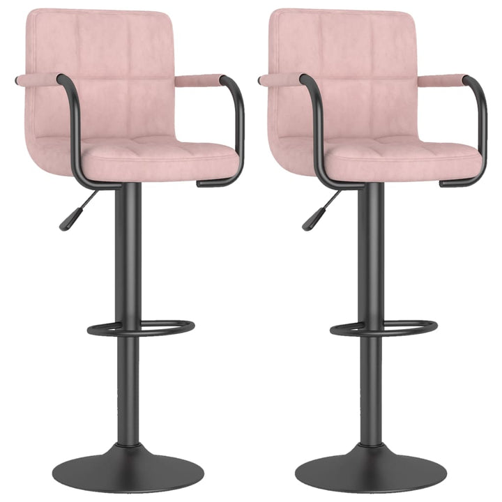 barstole 2 stk. fløjl pink