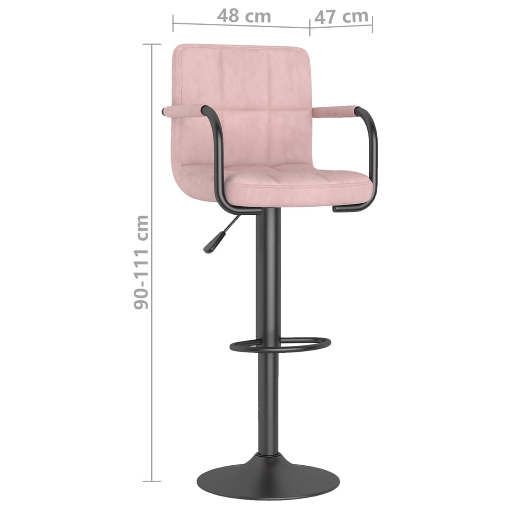 barstole 2 stk. fløjl pink