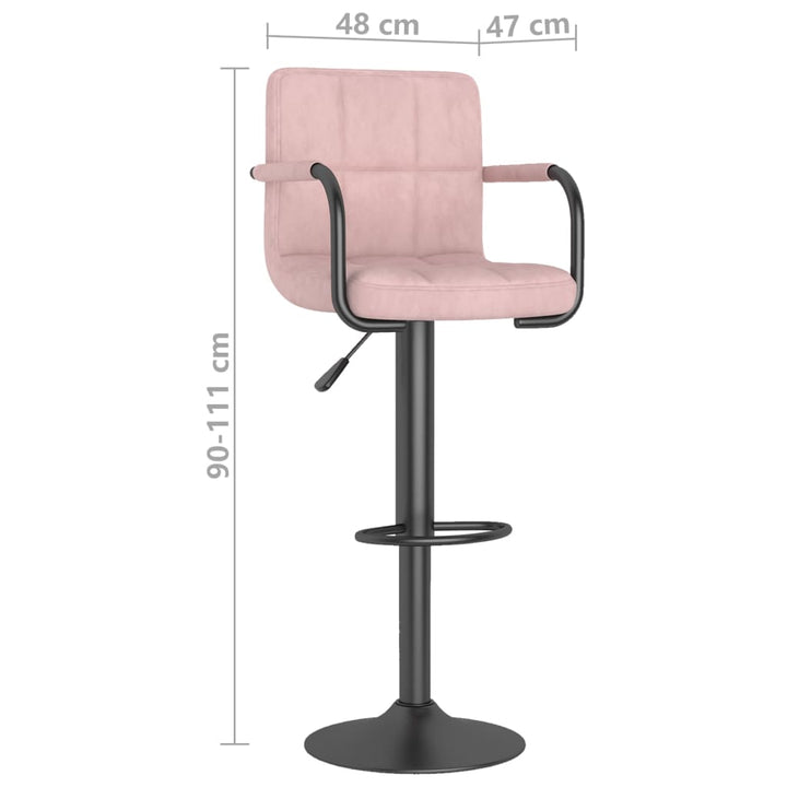 barstole 2 stk. fløjl pink