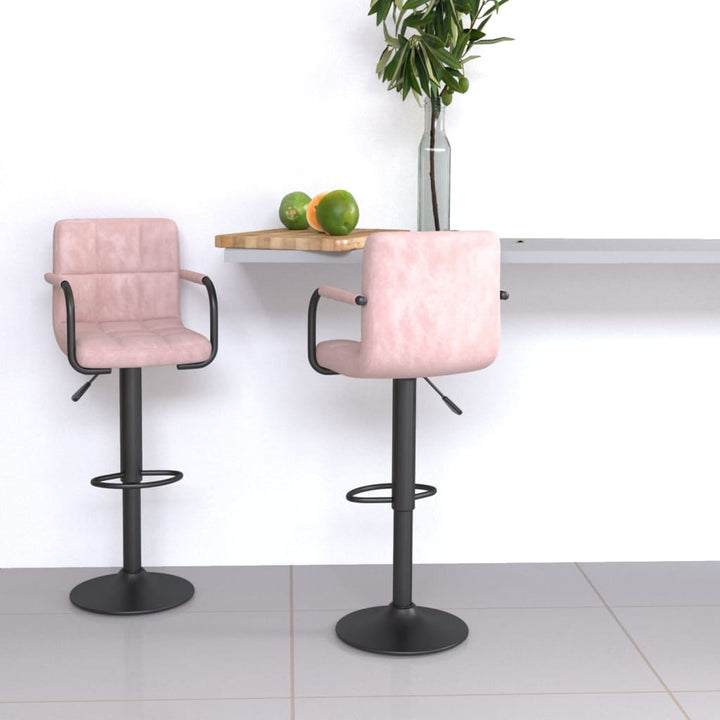 barstole 2 stk. fløjl pink