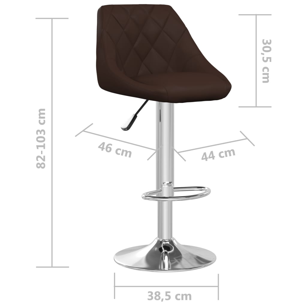 barstole 2 stk. kunstlæder brun