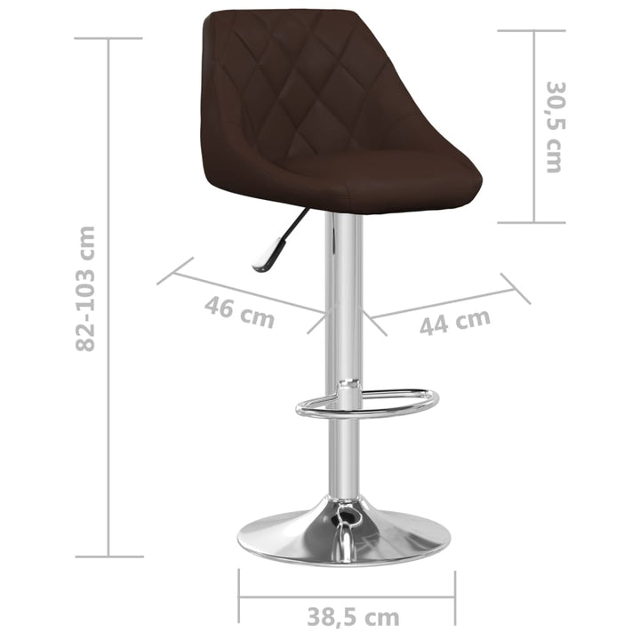 barstole 2 stk. kunstlæder brun