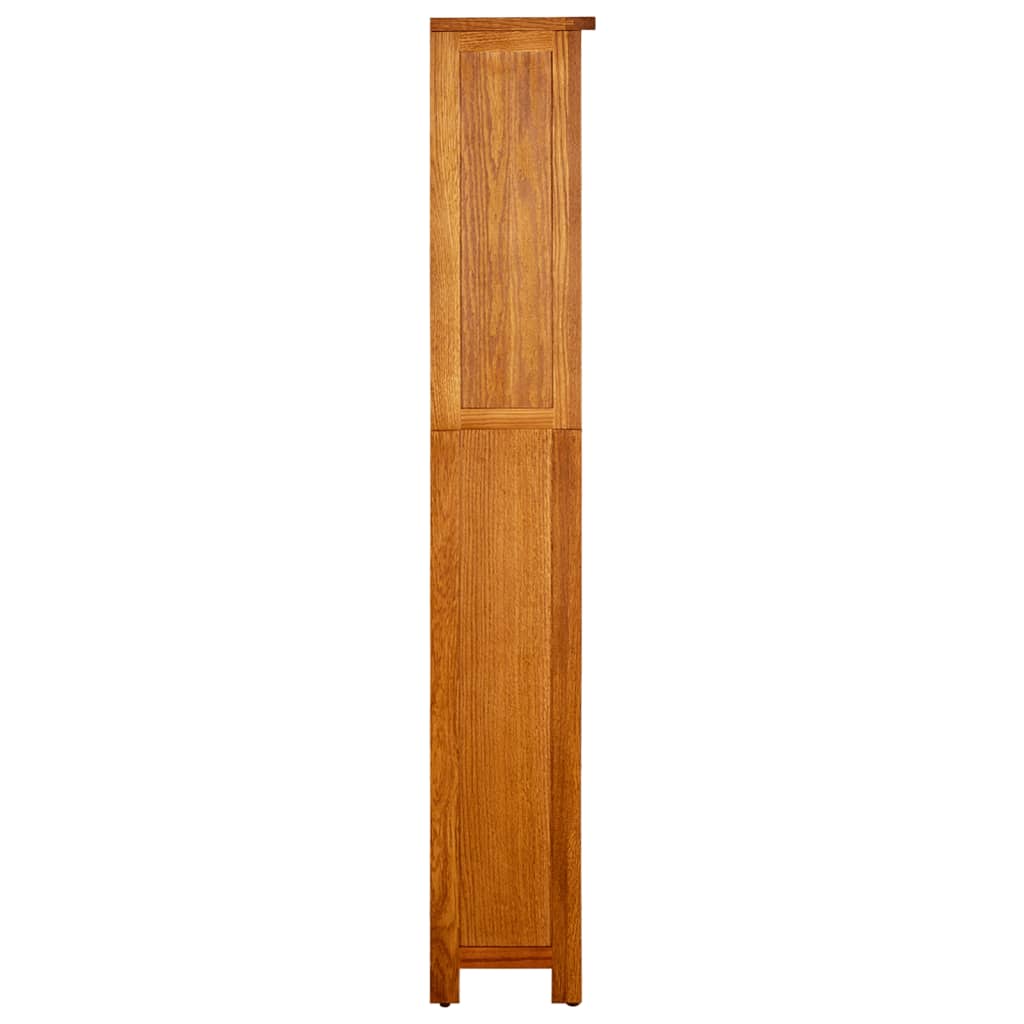 bogreol med 5 hylder 45x22x140 cm massivt egetræ