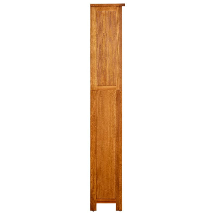 bogreol med 5 hylder 45x22x140 cm massivt egetræ