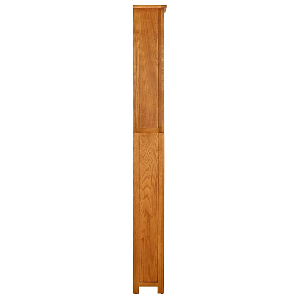 bogreol med 7 hylder 60x22x200 cm massivt egetræ