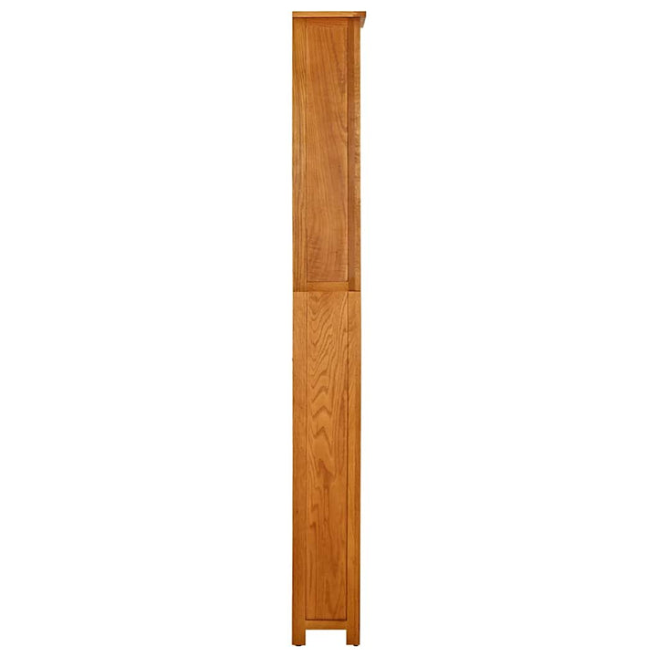 bogreol med 7 hylder 60x22x200 cm massivt egetræ