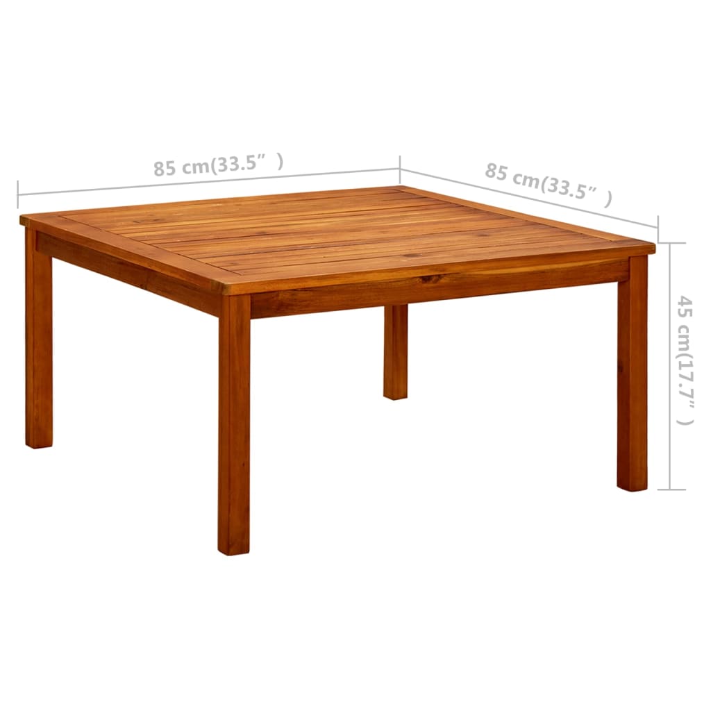 sofabord til haven 85x85x45 cm massivt akacietræ