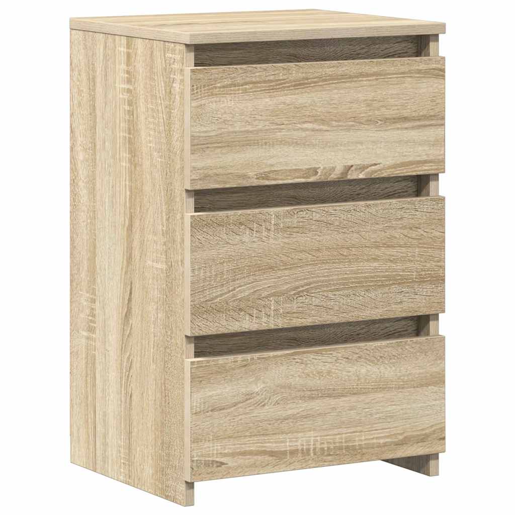 sengeborde 2 stk. 40x35x62,5 cm konstrueret træ egetræsfarvet