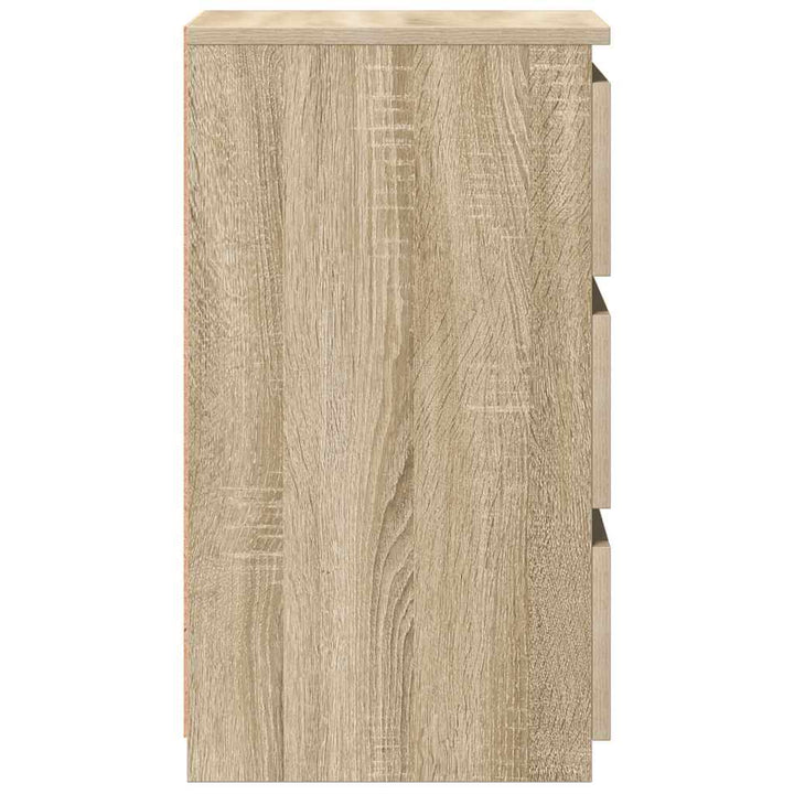 sengeborde 2 stk. 40x35x62,5 cm konstrueret træ egetræsfarvet