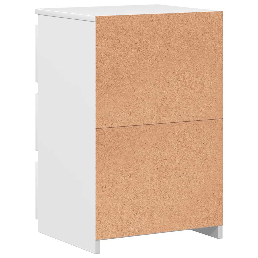 natborde 2 stk. 40x35x62,5 cm konstrueret træ hvid højglans