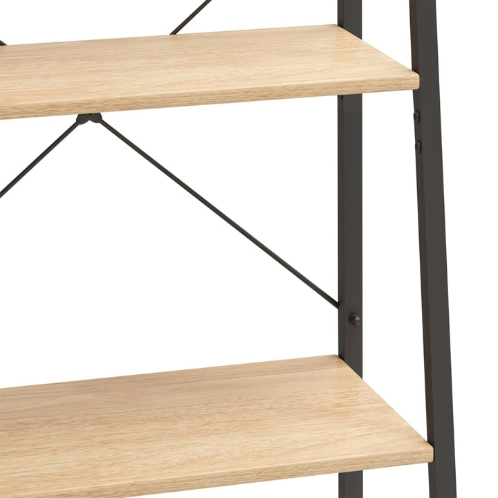 stigereol med 5 hylder 56x35x174 cm lysebrun og sort
