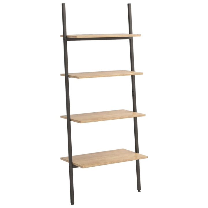 stigereol med 4 hylder 64x34x150,5 cm lysebrun og sort