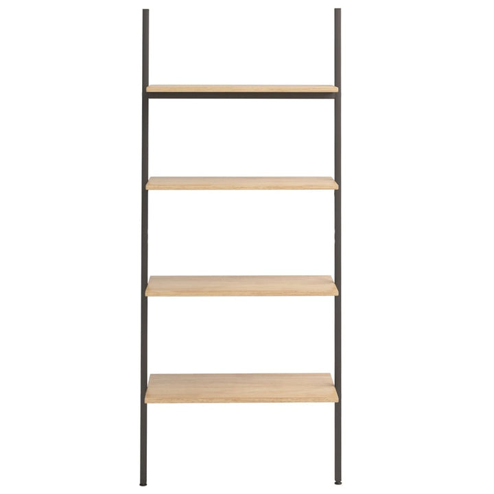 stigereol med 4 hylder 64x34x150,5 cm lysebrun og sort