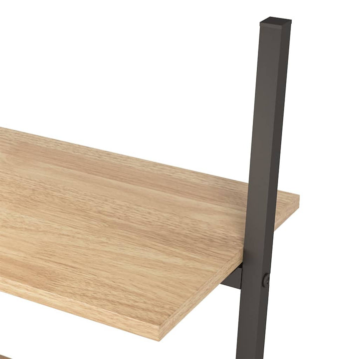 stigereol med 4 hylder 64x34x150,5 cm lysebrun og sort