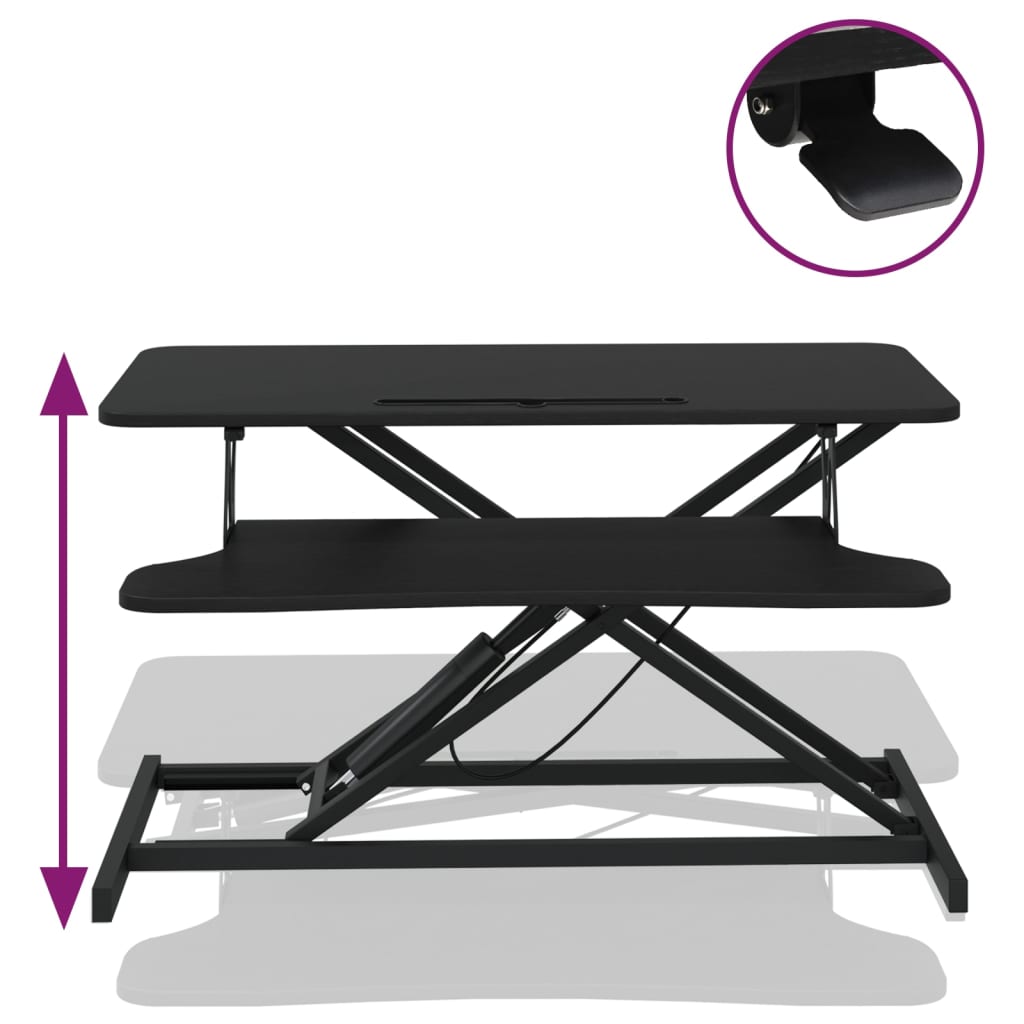 justerbart skrivebord 90x40x(13-50) cm stål konstrueret træ