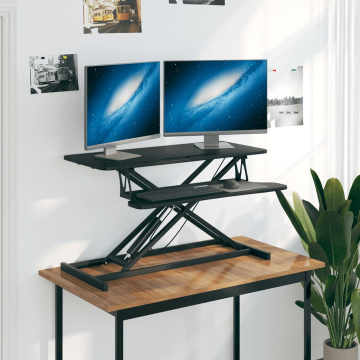 justerbart skrivebord 90x40x(13-50) cm stål konstrueret træ