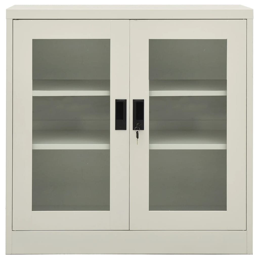 kontorskab 90x40x90 cm stål grå