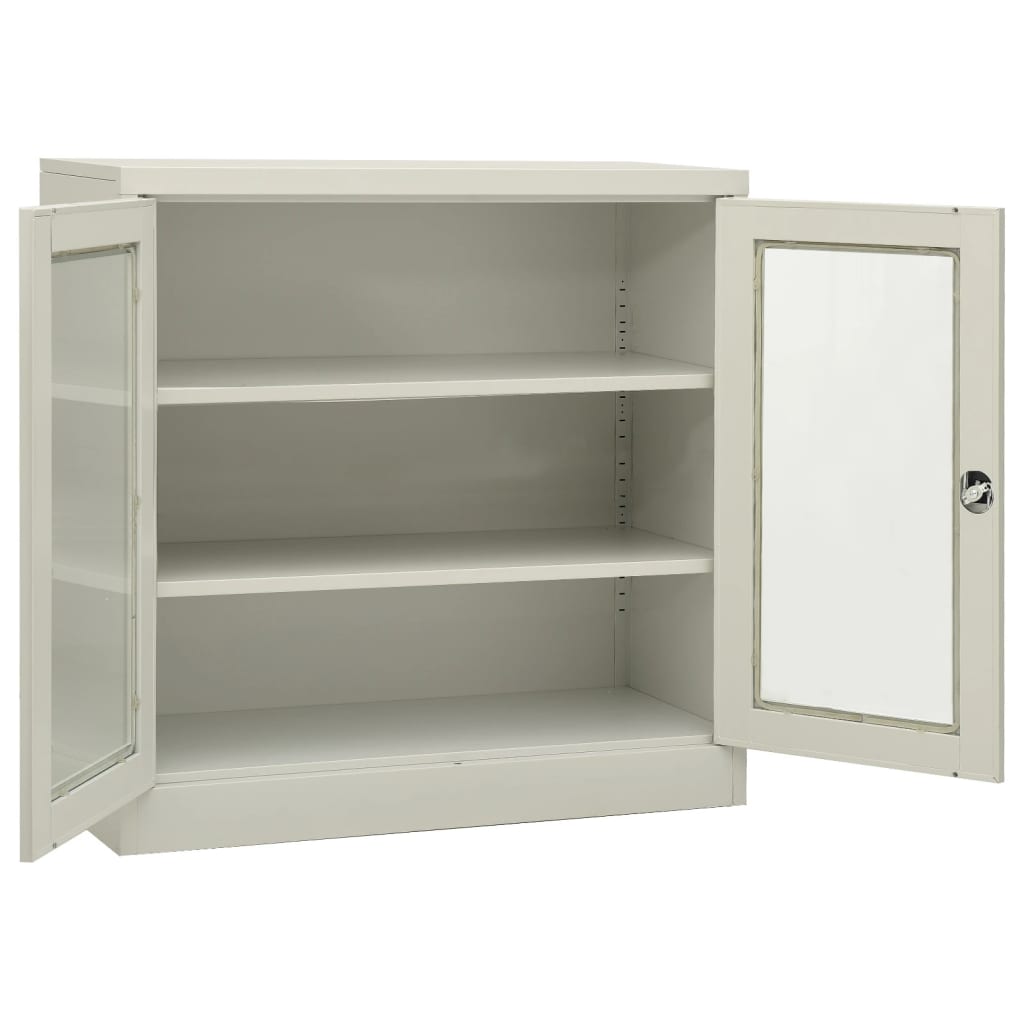 kontorskab 90x40x90 cm stål grå