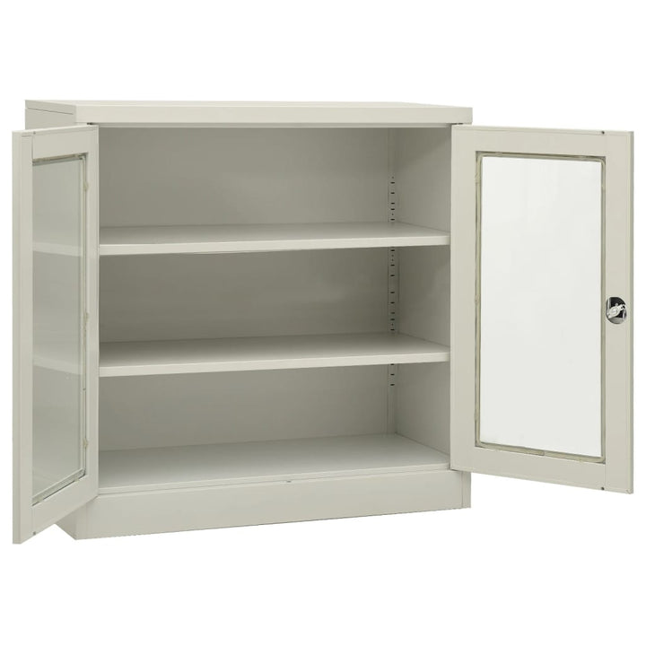 kontorskab 90x40x90 cm stål grå