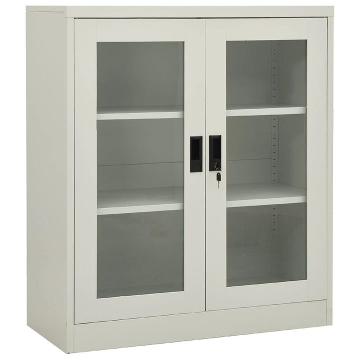kontorskab 90x40x105 cm stål lysegrå